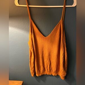 Mustard ribbed tank by Anthropologie